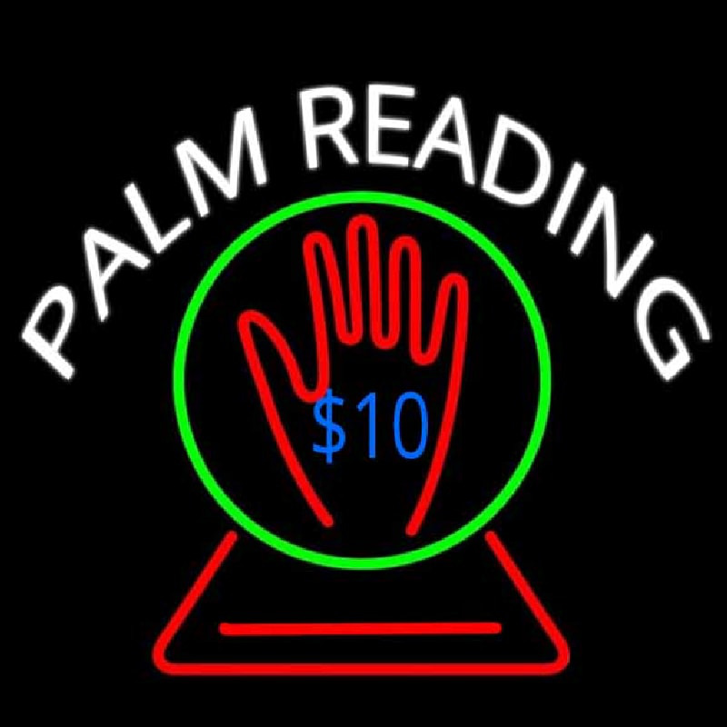 White Palm Readings With Logo Neon Skilt