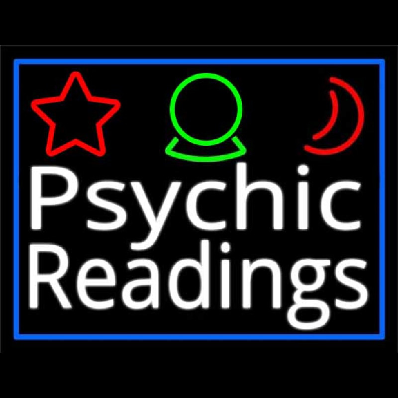 White Psychic Readings And Border Neon Skilt