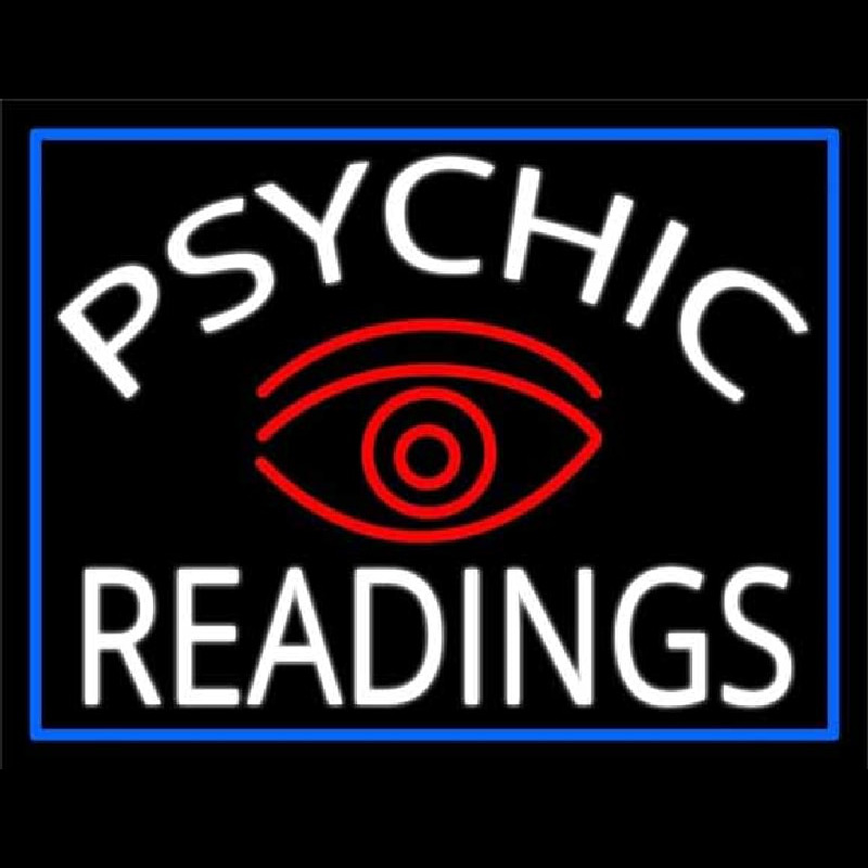 White Psychic Readings And Red Eye Neon Skilt