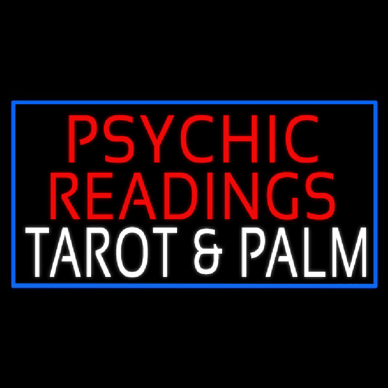 White Psychic Readings White Tarot And Palm Neon Skilt