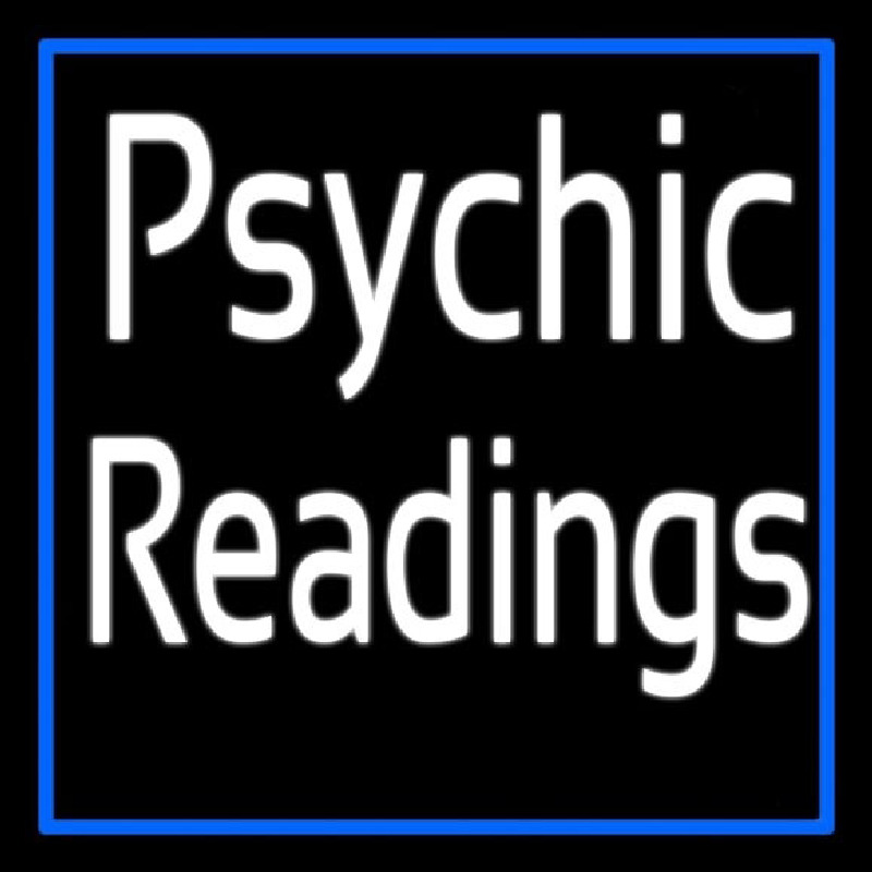 White Psychic Readings With Border Neon Skilt