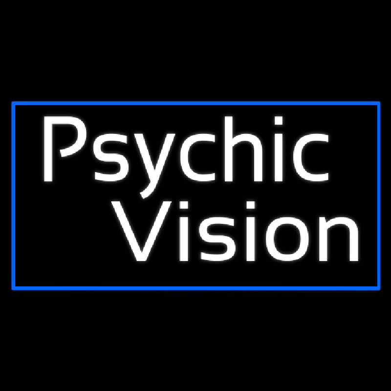 White Psychic Vision Neon Skilt