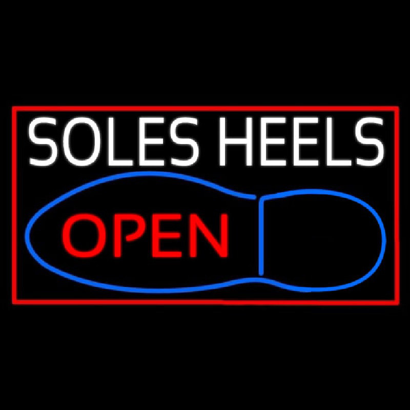 White Soles Heels Open Neon Skilt