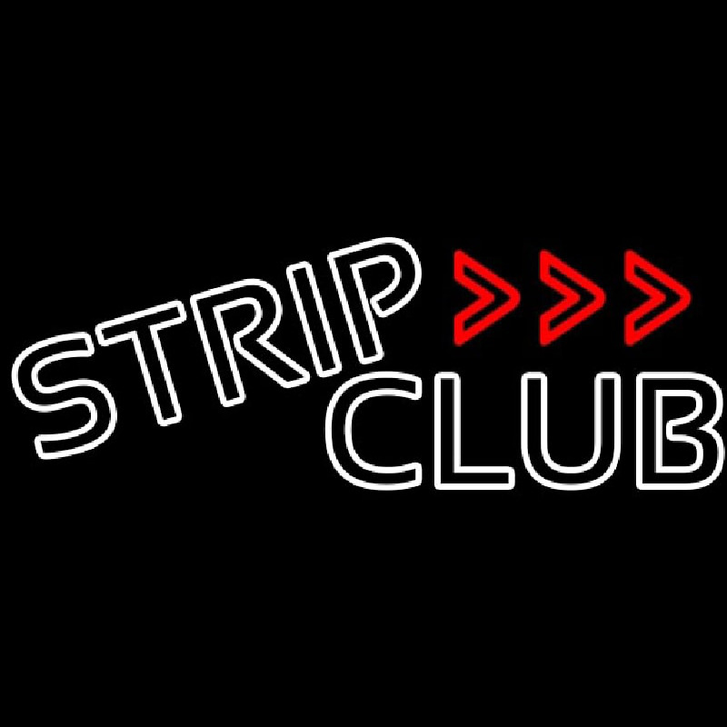 White Strip Club Neon Skilt