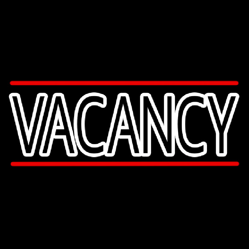 White Vacancy Neon Skilt