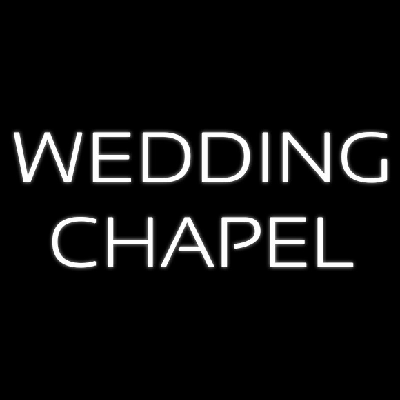 White Wedding Chapel Neon Skilt