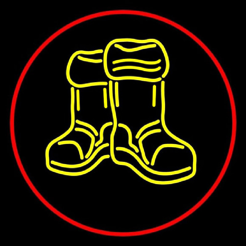 Winter Boots With Red Border Neon Skilt