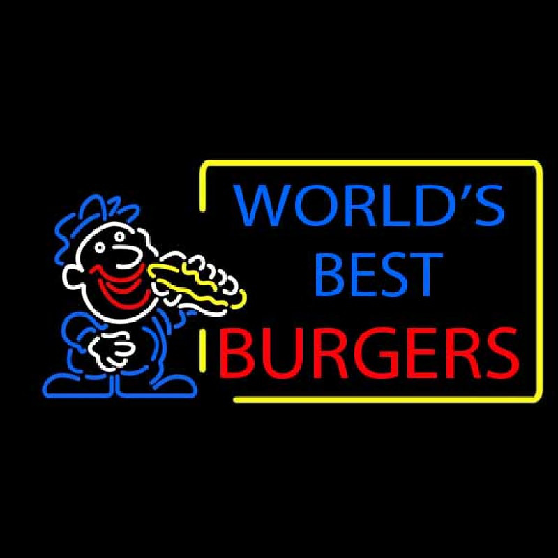 Worlds Best Burgers Neon Skilt