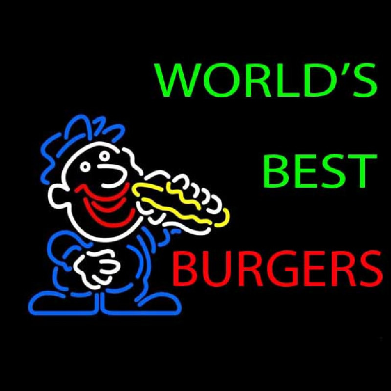 Worlds Best Burgers Neon Skilt