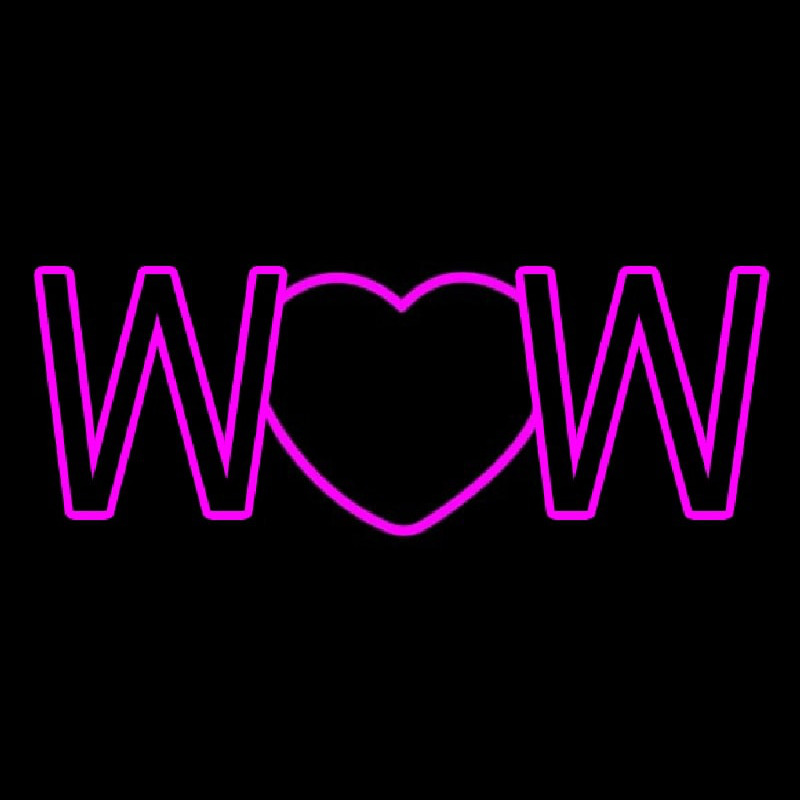 Wow With Heart Neon Skilt