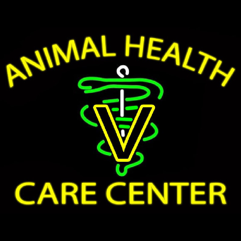 Yellow Animal Health Care Center Neon Skilt