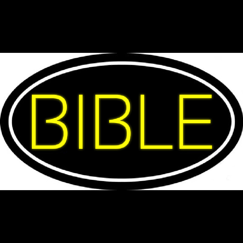 Yellow Bible Neon Skilt