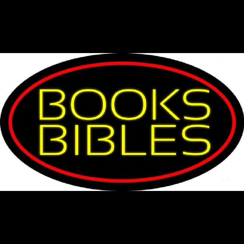 Yellow Books Bibles Neon Skilt