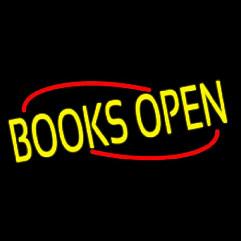 Yellow Books Open Neon Skilt