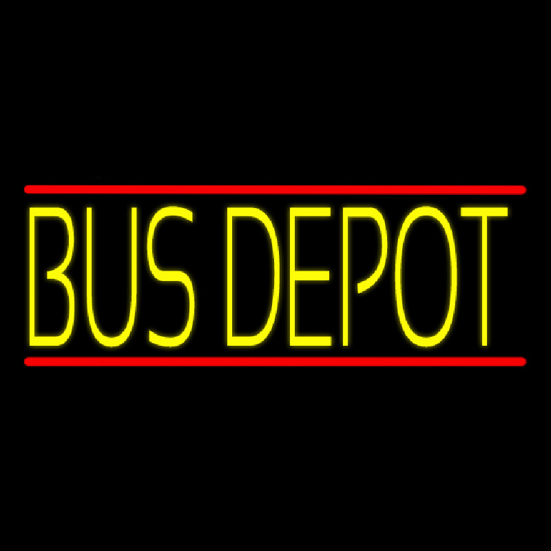 Yellow Bus Depot Neon Skilt