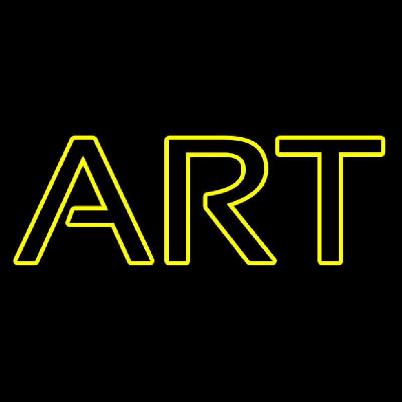 Yellow Double Stroke Art Neon Skilt