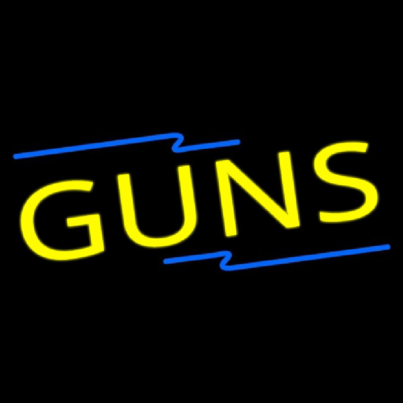 Yellow Guns Neon Skilt