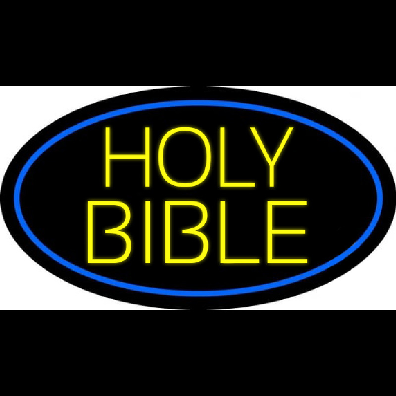 Yellow Holy Bible Neon Skilt