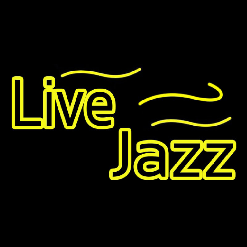 Yellow Live Jazz Neon Skilt