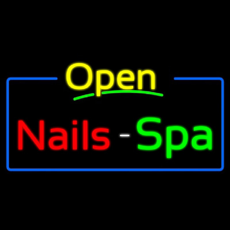 Yellow Nails Spa Open Neon Skilt