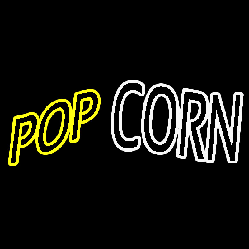 Yellow Pop White Corn Neon Skilt