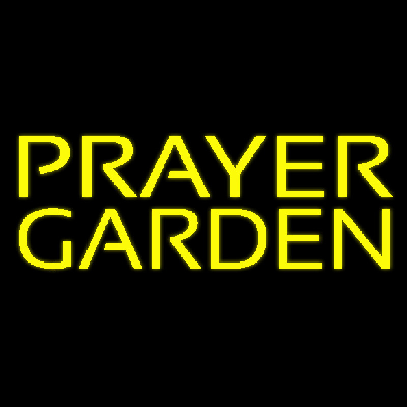 Yellow Prayer Garden Neon Skilt