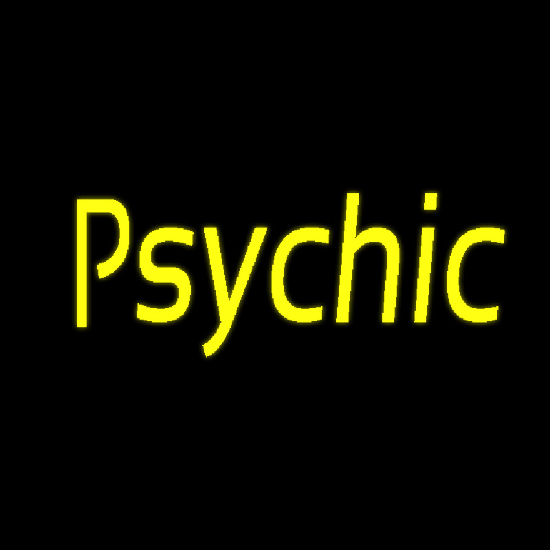 Yellow Psychic Neon Skilt