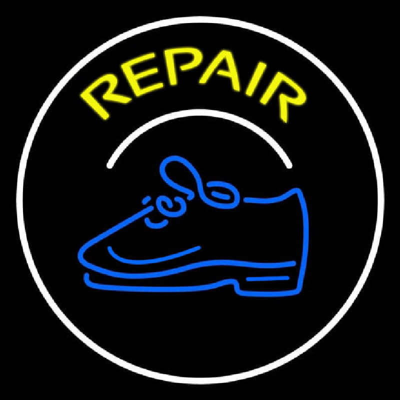 Yellow Repair Shoe With Border Neon Skilt