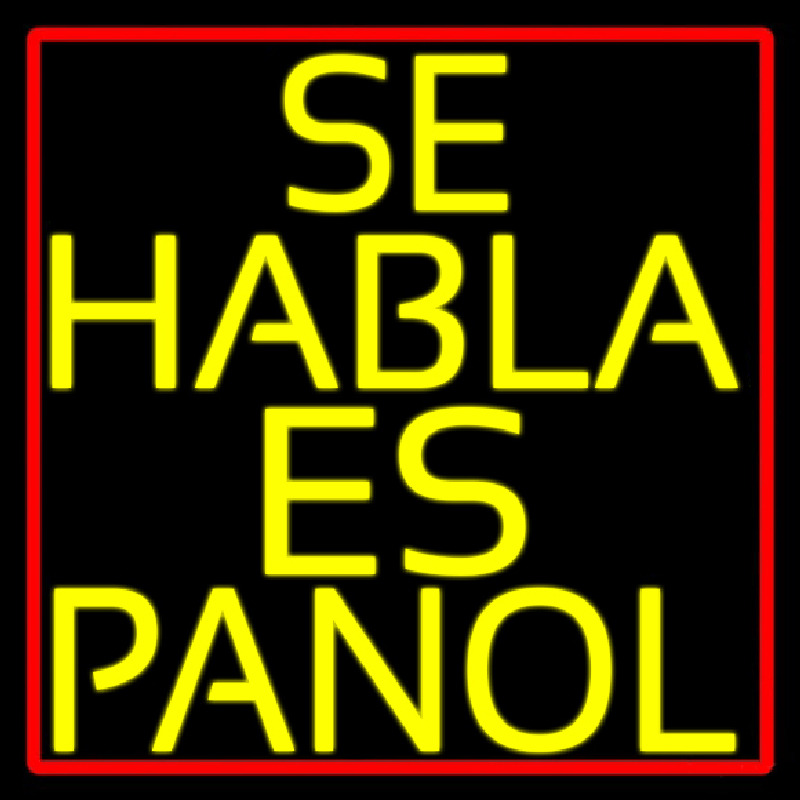 Yellow Se Habla Espanol Neon Skilt