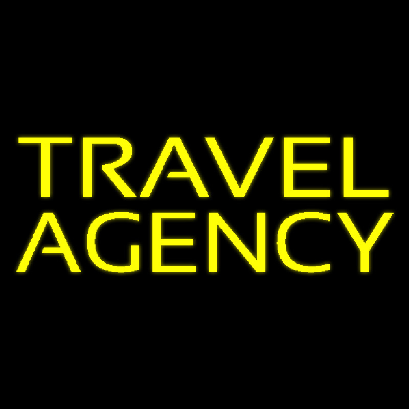 Yellow Travel Agency Neon Skilt