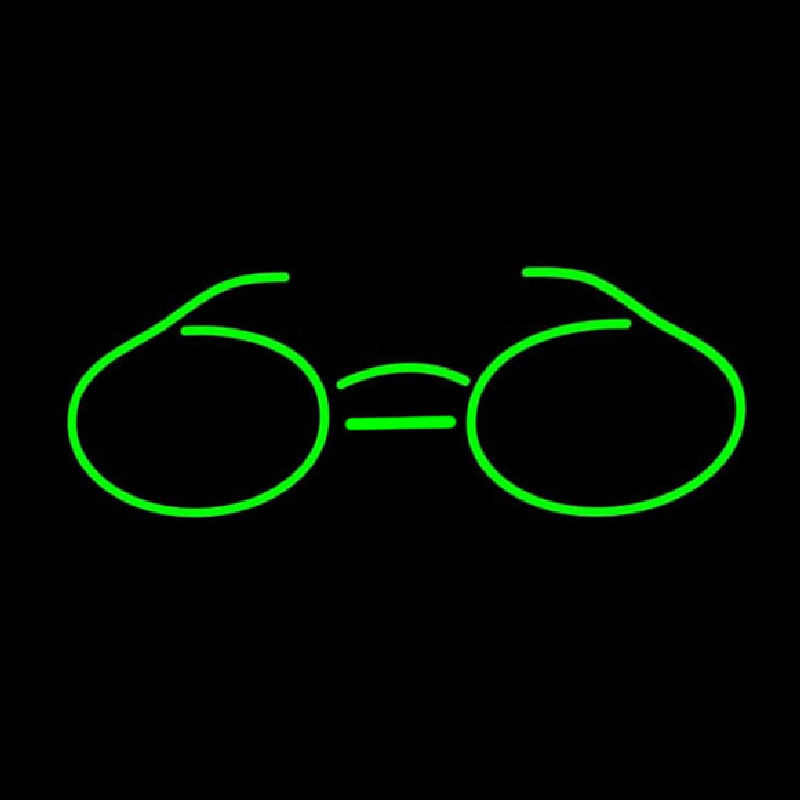 Green Glasses Logo Neon Skilt