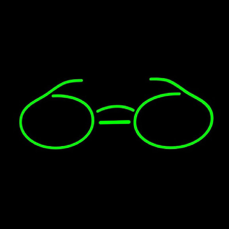 Green Glasses Logo Neon Skilt