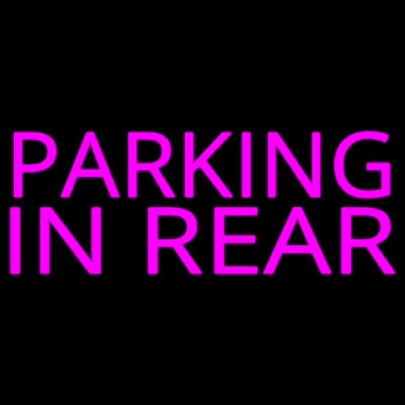 Pink Parking In Rear Neon Skilt