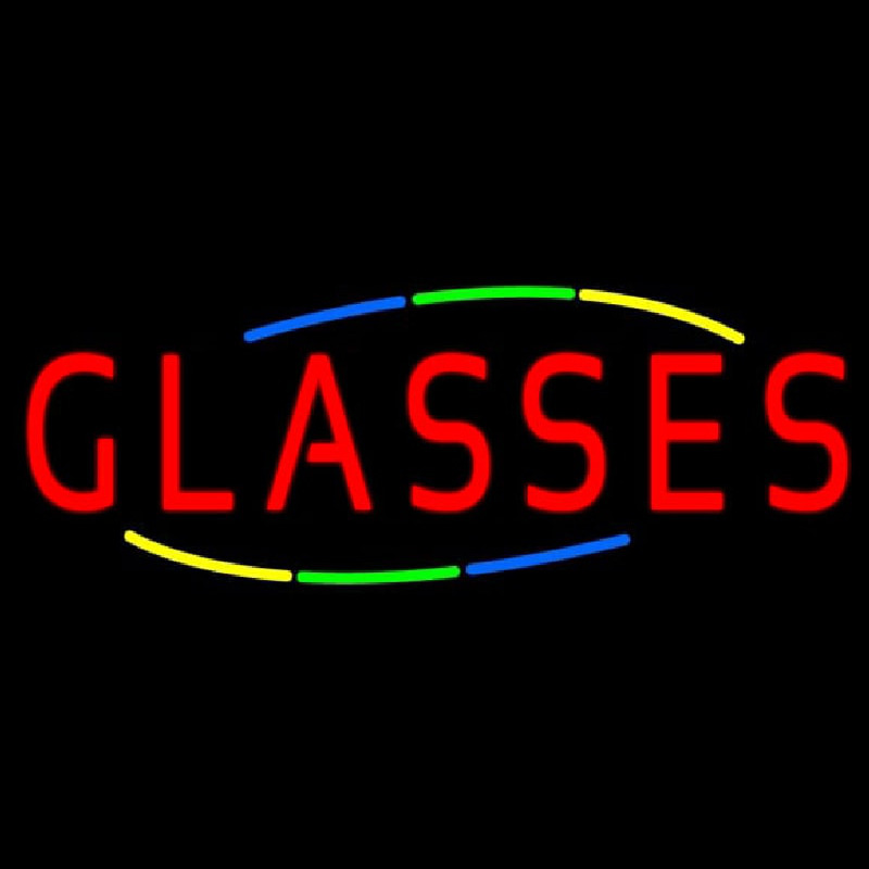 Deco Style Red Glasses Neon Skilt