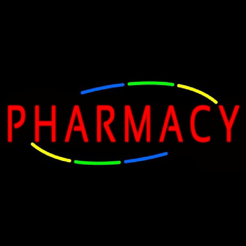 Multi Colored Deco Style Pharmacy Neon Skilt