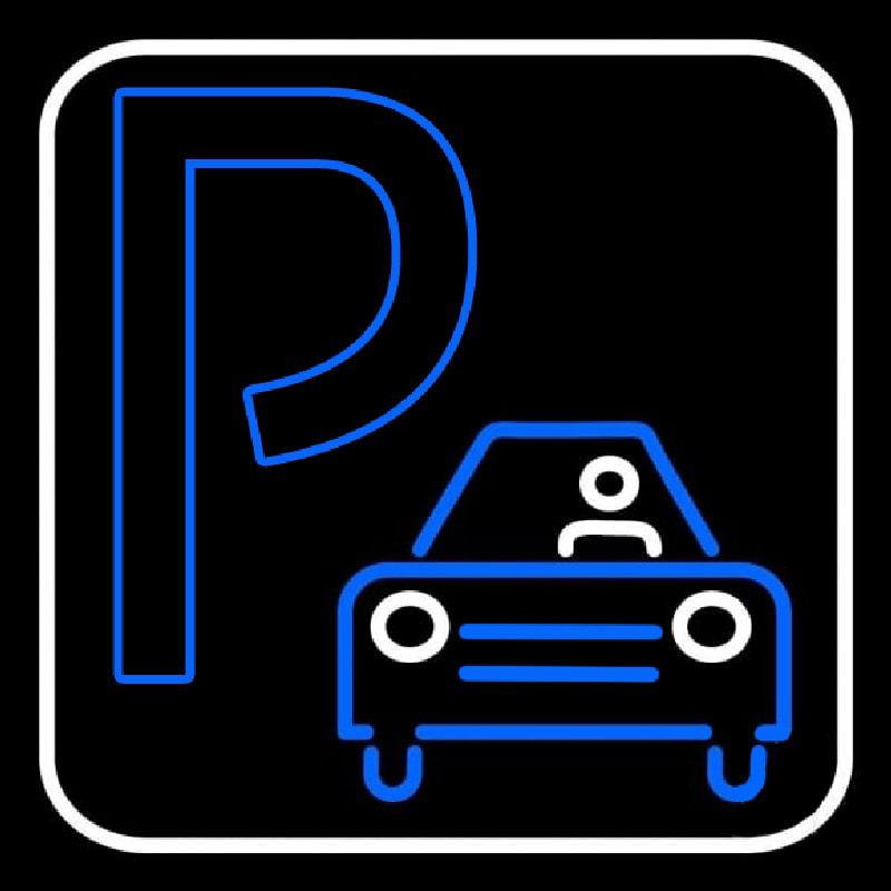 P With Car Parking Neon Skilt