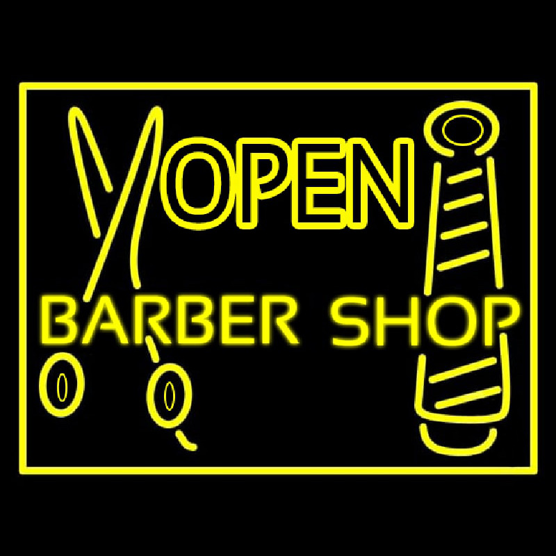 Barber Shop Open Neon Skilt