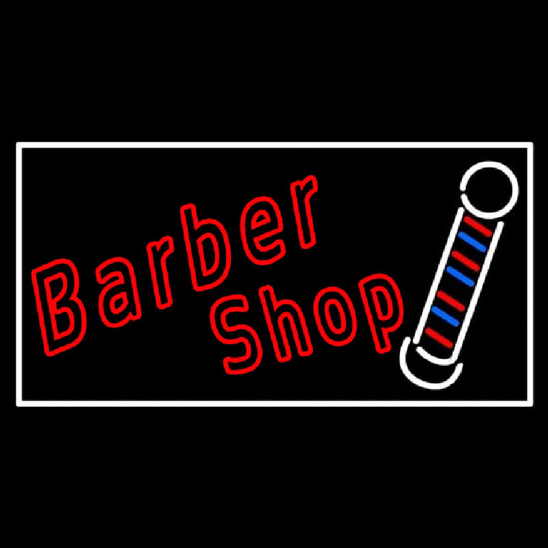 Double Stroke Red Barber Shop Neon Skilt