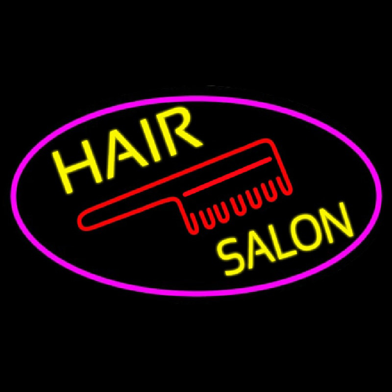 Yellow Hair Salon Red Neon Skilt