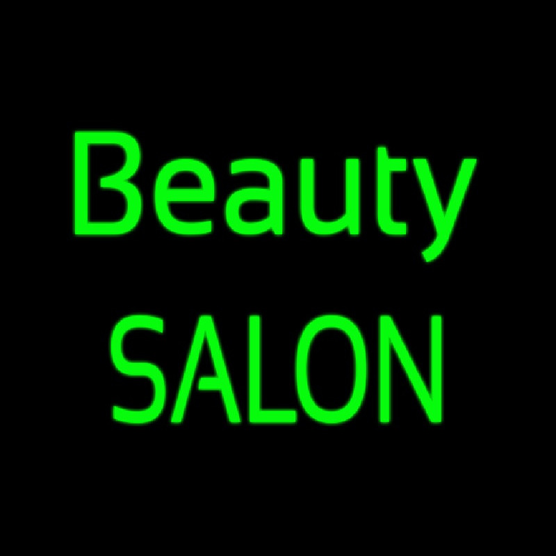 Green Cursive Beauty Block Salon Neon Skilt