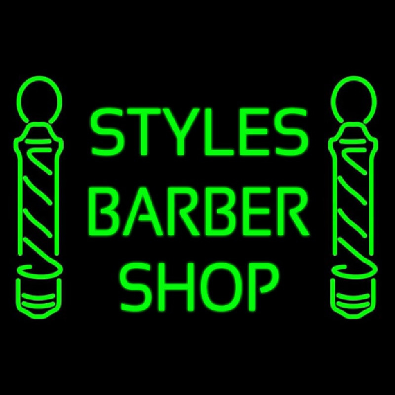 Green Styles Barber Shop Neon Skilt