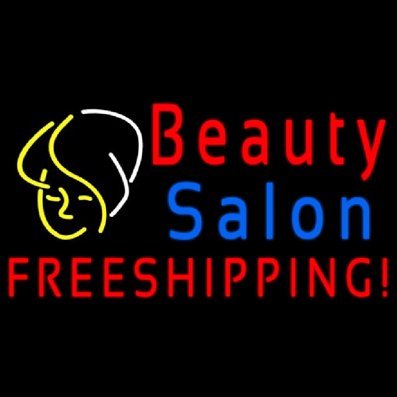 Beauty Salon Free Shipping Logo Neon Skilt