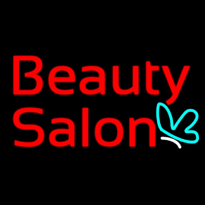 Red Beauty Salon Logo Neon Skilt