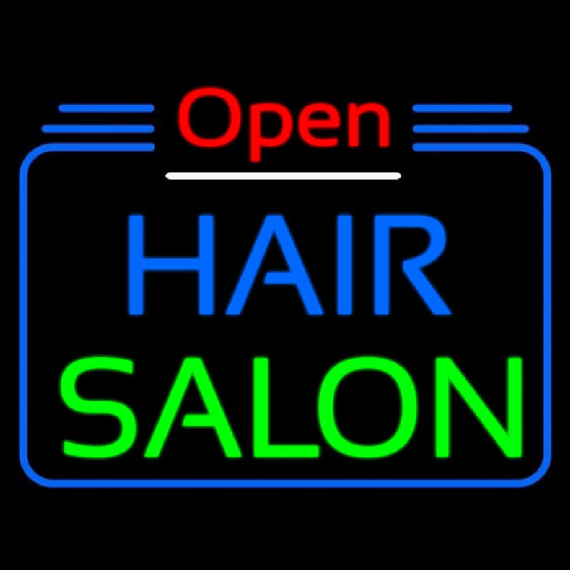 Open Hair Salon Neon Skilt