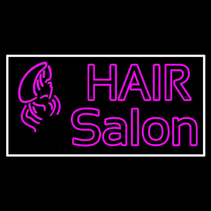 Double Stroke Pink Hair Salon Neon Skilt