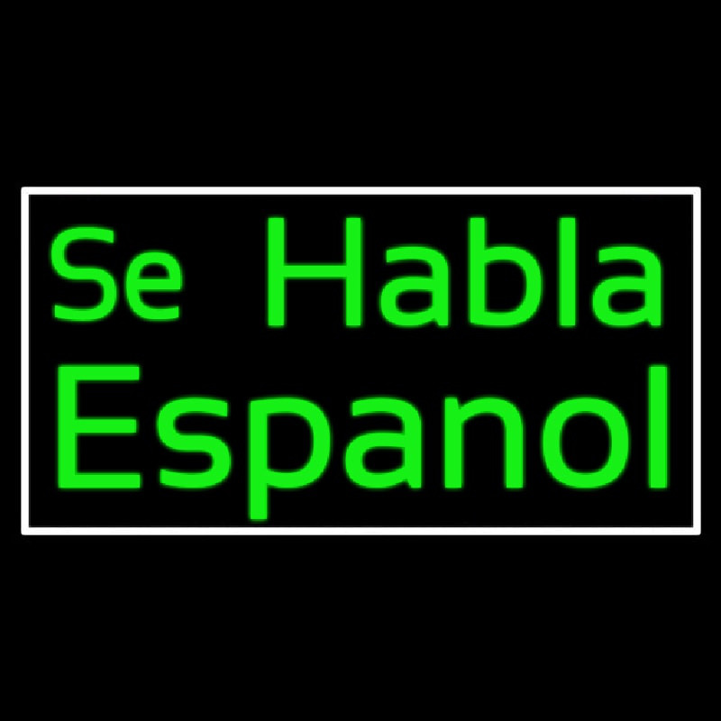 Green Se Habla Espanol Neon Skilt