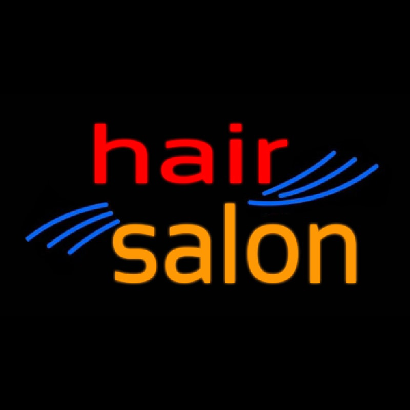 Oval Hair Salon Neon Skilt