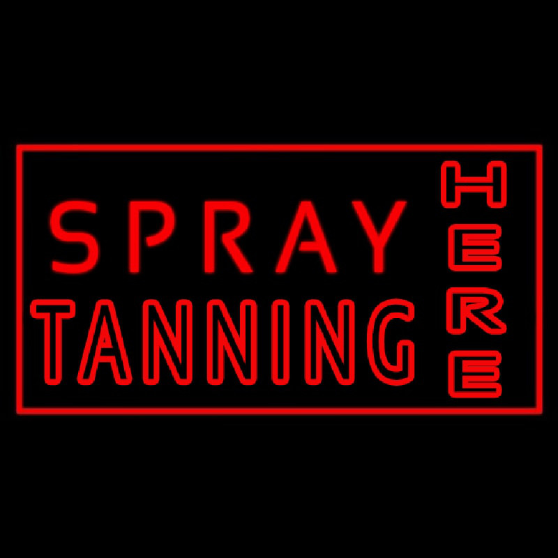 Red Spray Tanning Here Neon Skilt