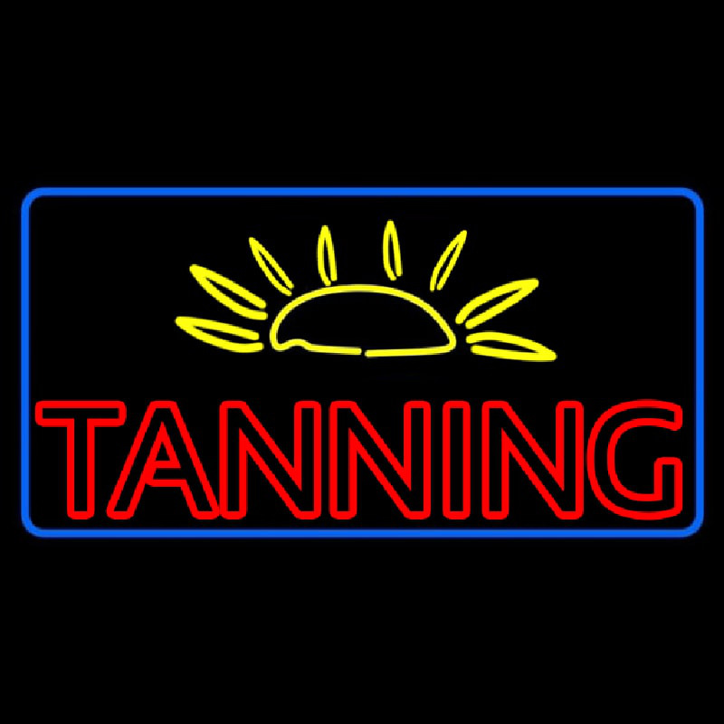 Tanning With Sun Rays Neon Skilt