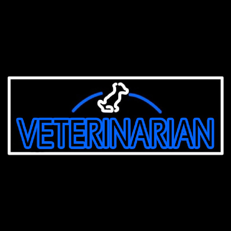 Double Stroke Veterinarian Neon Skilt